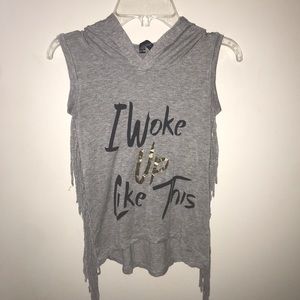 Gray Top With A Hood